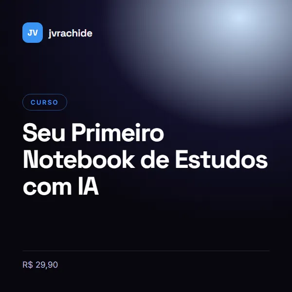 Capa de Seu Primeiro Notebook de Estudos com IA